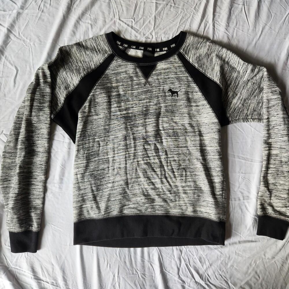 Victoria-s-secret Women's Grey and Black Sweatshirt